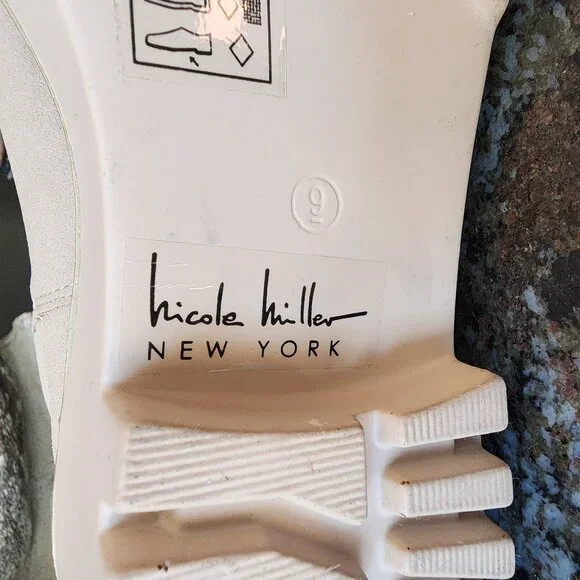 NWOT Nicole Miller New York Tan Pocas Wedge Lug Platform Chelsea Boots Size 9 - Picture 13 of 16